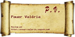 Pauer Valéria névjegykártya